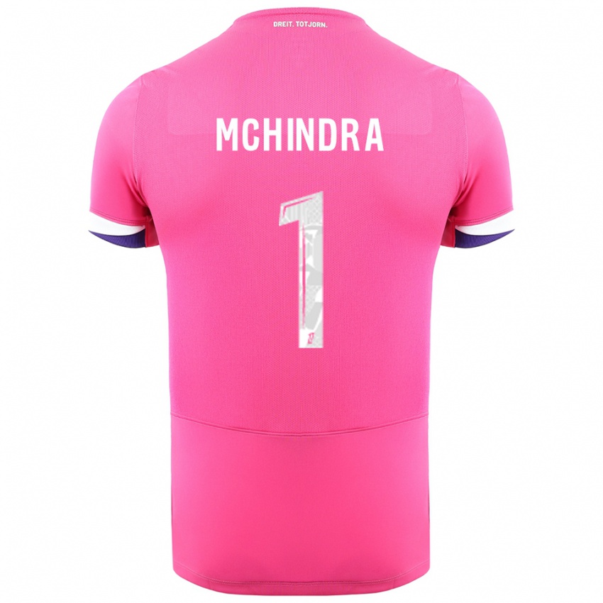 גברים נעימה סעיד מצ'ינדרה #1 ורוד לבן הרחק ג'רזי 2025/26 חולצה קצרה