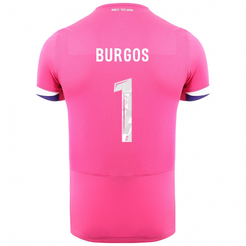 גברים Diego Burgos #1 ורוד לבן הרחק ג'רזי 2025/26 חולצה קצרה