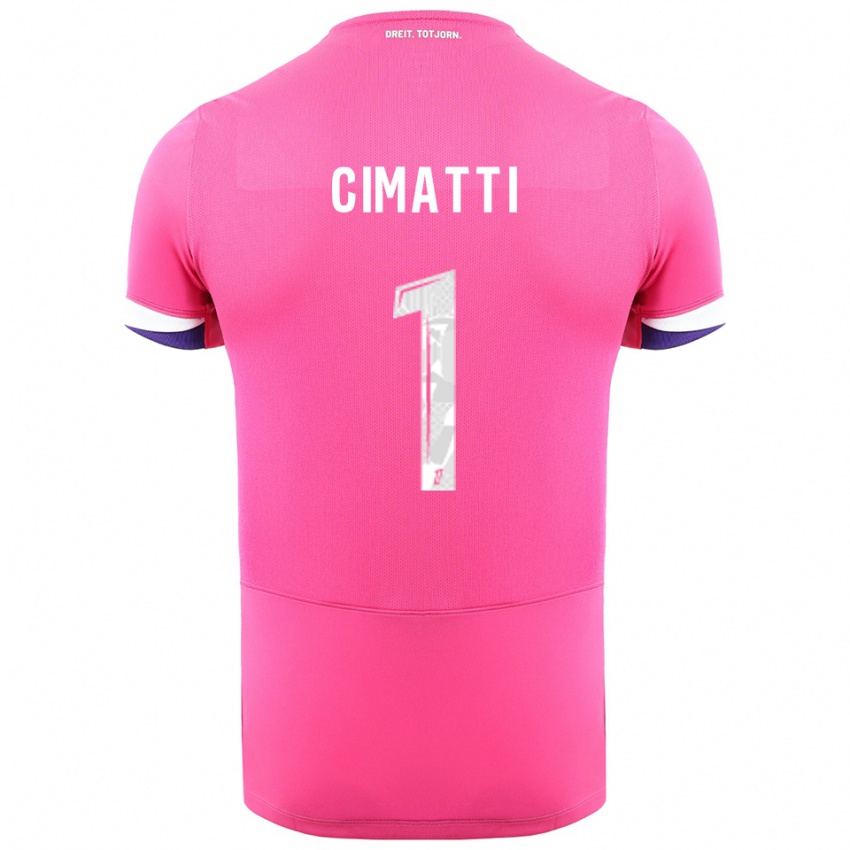 גברים Marie Cimatti #1 ורוד לבן הרחק ג'רזי 2025/26 חולצה קצרה