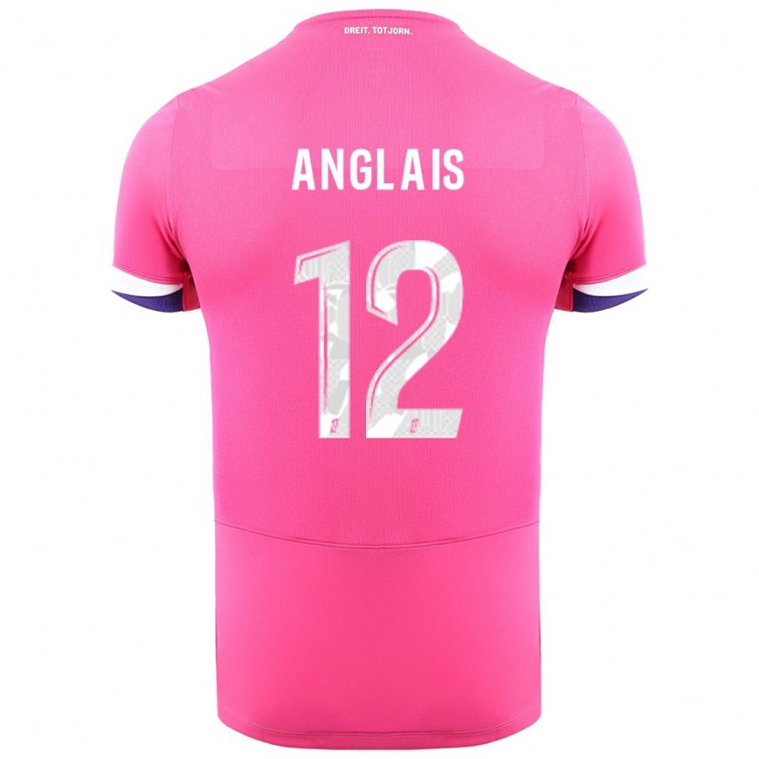 גברים Anaëlle Anglais #12 ורוד לבן הרחק ג'רזי 2025/26 חולצה קצרה