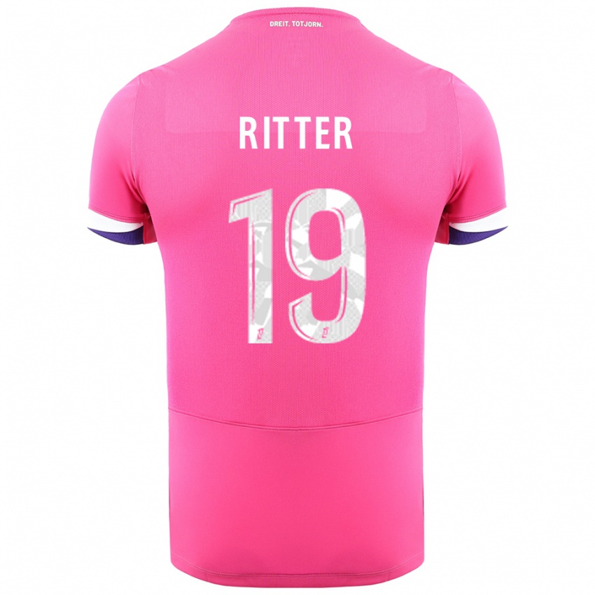 גברים מורגן ריטר #19 ורוד לבן הרחק ג'רזי 2025/26 חולצה קצרה