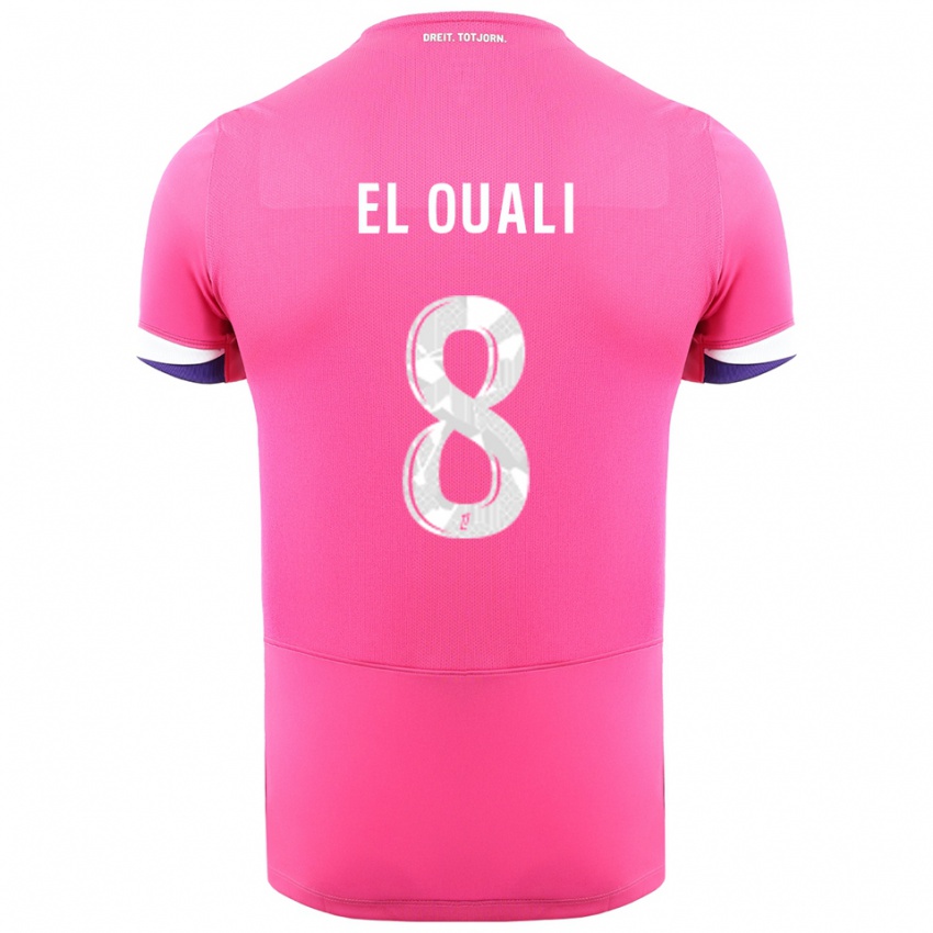 גברים Adam El Ouali #8 ורוד לבן הרחק ג'רזי 2025/26 חולצה קצרה