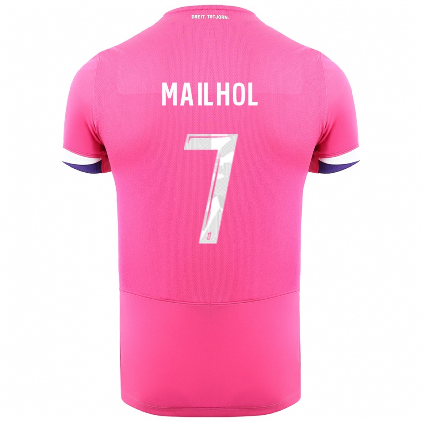 גברים לוקה מיילהול #7 ורוד לבן הרחק ג'רזי 2025/26 חולצה קצרה