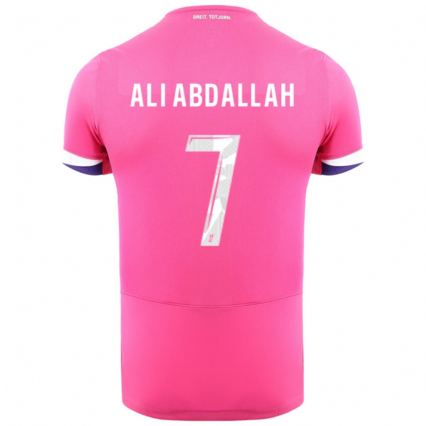 גברים Nivine Ali Abdallah #7 ורוד לבן הרחק ג'רזי 2025/26 חולצה קצרה