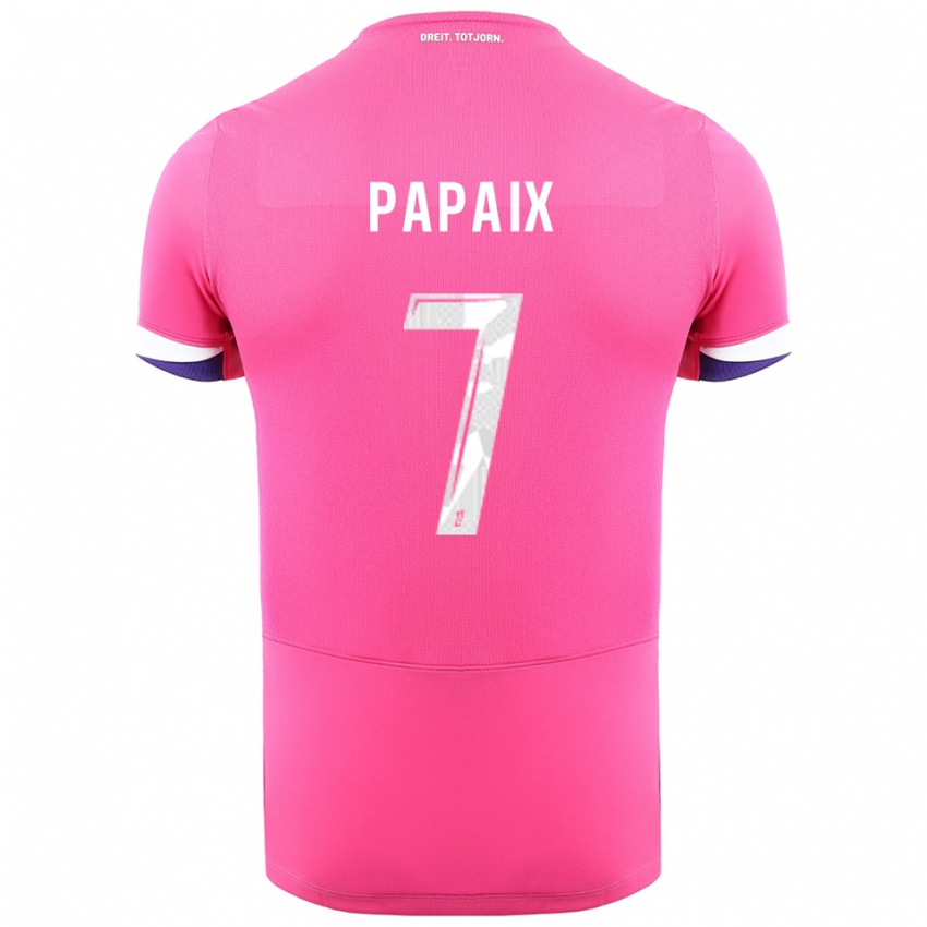 גברים מארי פאפאיקס #7 ורוד לבן הרחק ג'רזי 2025/26 חולצה קצרה