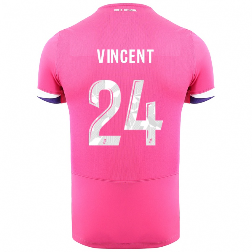 גברים מגלי וינסנט #24 ורוד לבן הרחק ג'רזי 2025/26 חולצה קצרה