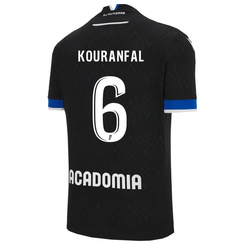 גברים Chamsedin Kouranfal #6 שחור לבן הרחק ג'רזי 2025/26 חולצה קצרה