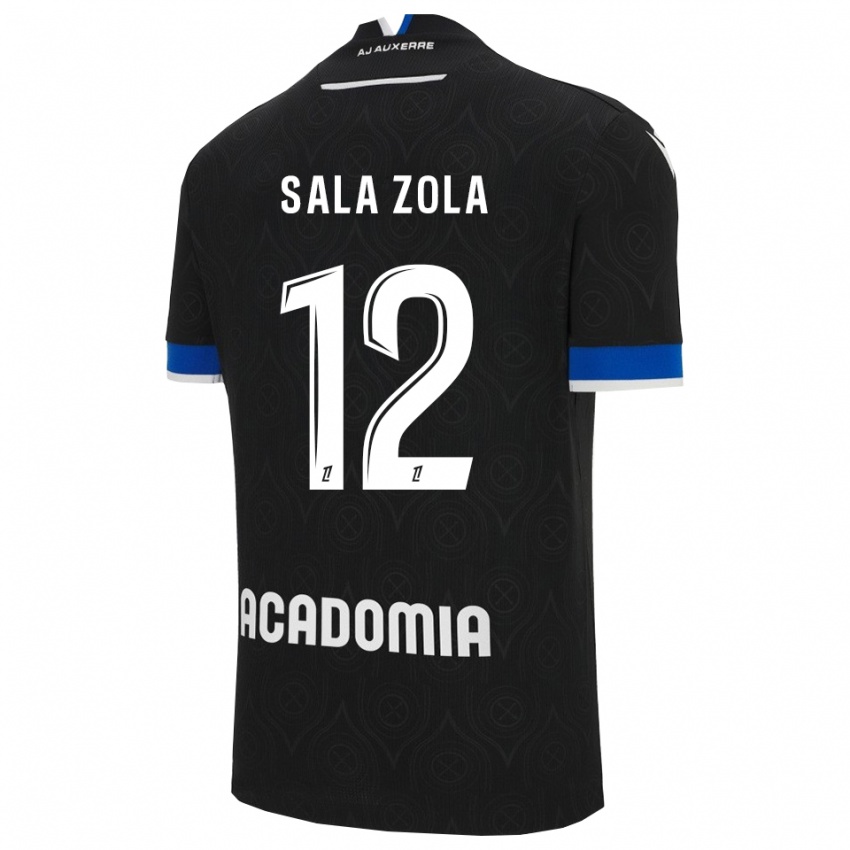 גברים Benaja Sala Zola #12 שחור לבן הרחק ג'רזי 2025/26 חולצה קצרה