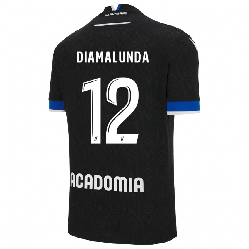 גברים Evan Diamalunda #12 שחור לבן הרחק ג'רזי 2025/26 חולצה קצרה
