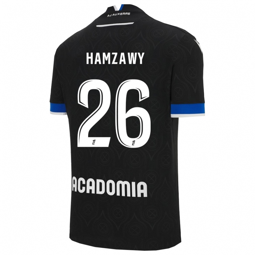 גברים Radwan Hamzawy #26 שחור לבן הרחק ג'רזי 2025/26 חולצה קצרה