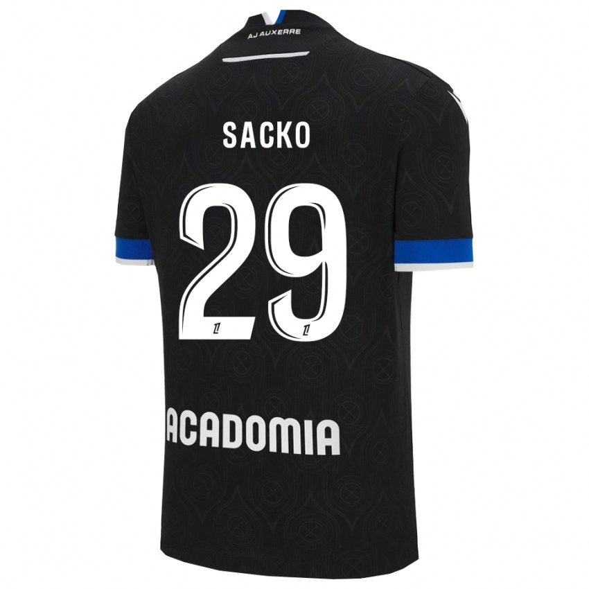 גברים Nimetigna Sacko #29 שחור לבן הרחק ג'רזי 2025/26 חולצה קצרה