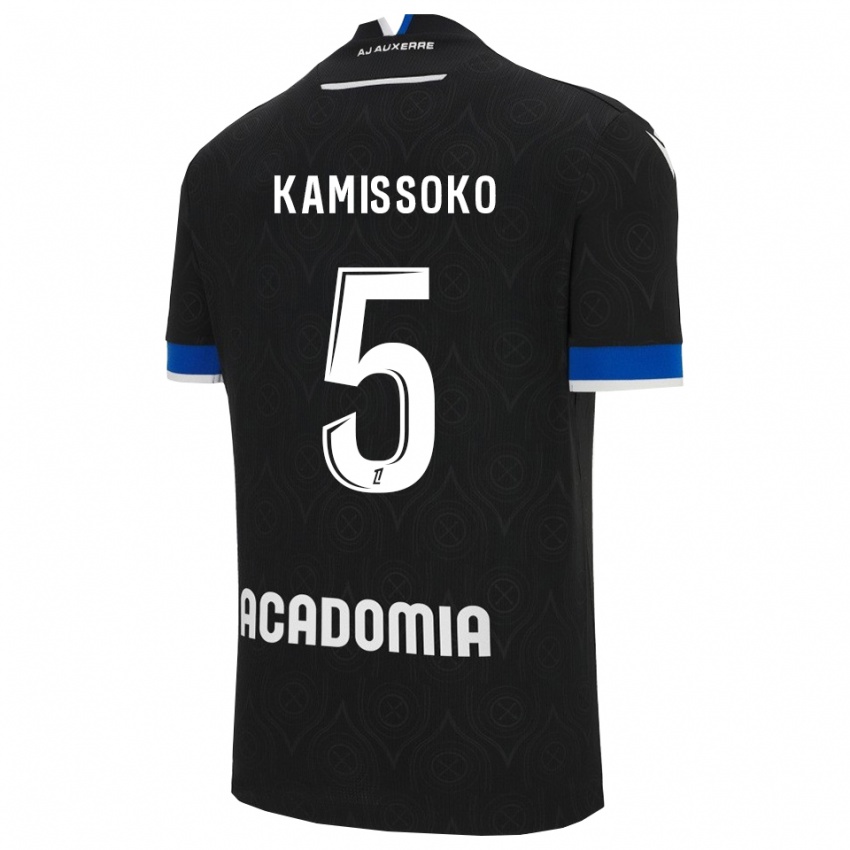 גברים Idriss Kamissoko #5 שחור לבן הרחק ג'רזי 2025/26 חולצה קצרה