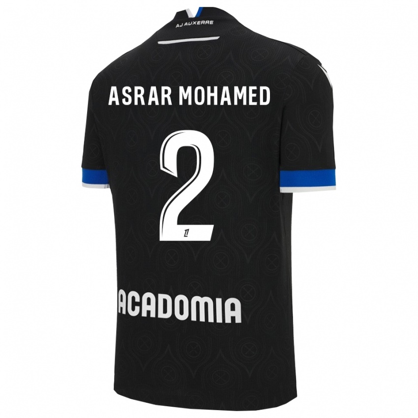 גברים El Asrar Mohamed #2 שחור לבן הרחק ג'רזי 2025/26 חולצה קצרה