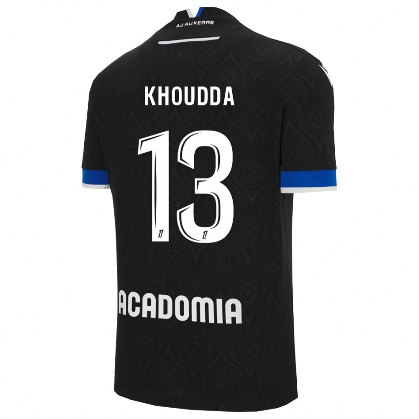 גברים Youssef Khoudda #13 שחור לבן הרחק ג'רזי 2025/26 חולצה קצרה