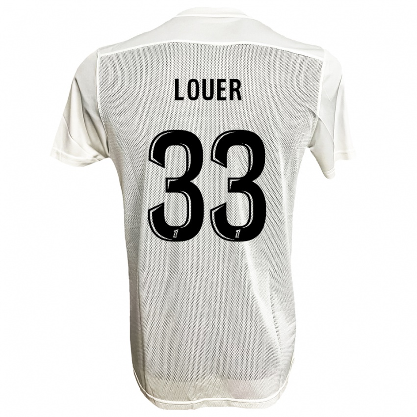 גברים Marius Louër #33 שחור לבן הרחק ג'רזי 2025/26 חולצה קצרה