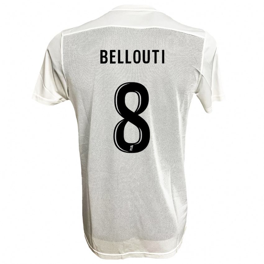 גברים Enzo Bellouti #8 שחור לבן הרחק ג'רזי 2025/26 חולצה קצרה