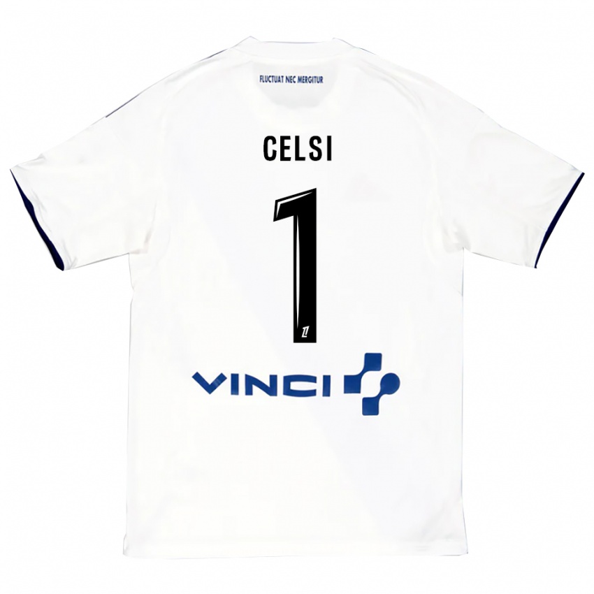 גברים Rafael Celsi #1 לבן כחול הרחק ג'רזי 2025/26 חולצה קצרה