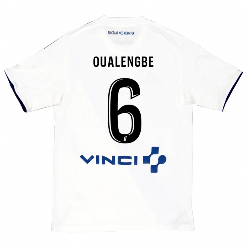 גברים Gabriel Oualengbe #6 לבן כחול הרחק ג'רזי 2025/26 חולצה קצרה