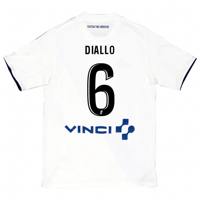 גברים Ibrahim Diallo #6 לבן כחול הרחק ג'רזי 2025/26 חולצה קצרה