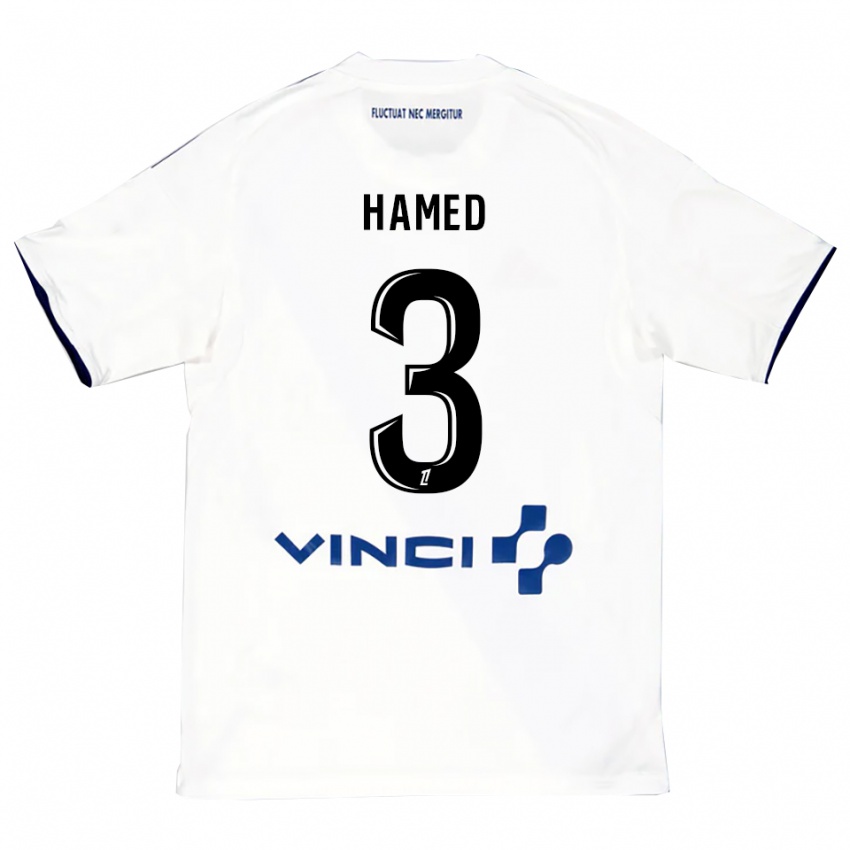 גברים Noah Hamed #3 לבן כחול הרחק ג'רזי 2025/26 חולצה קצרה