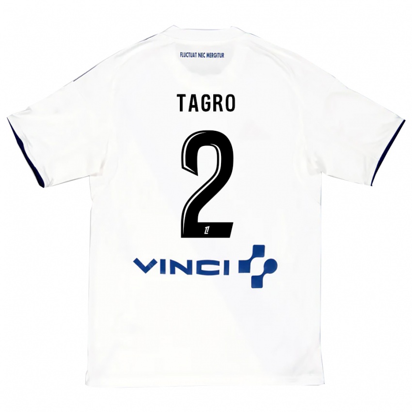 גברים Lucas Tagro #2 לבן כחול הרחק ג'רזי 2025/26 חולצה קצרה