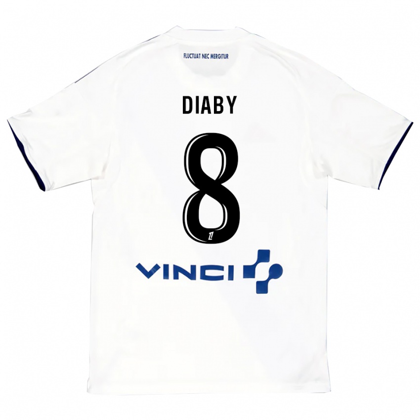 גברים Aboubakar Diaby #8 לבן כחול הרחק ג'רזי 2025/26 חולצה קצרה