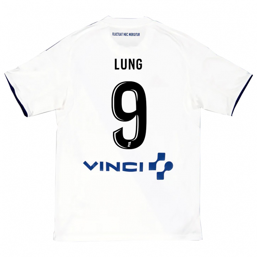 גברים Nelson Lung #9 לבן כחול הרחק ג'רזי 2025/26 חולצה קצרה