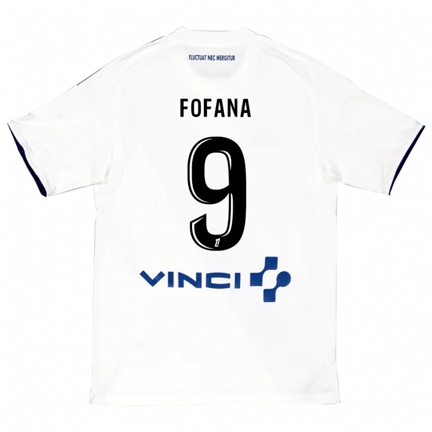 גברים Kyliann Fofana #9 לבן כחול הרחק ג'רזי 2025/26 חולצה קצרה