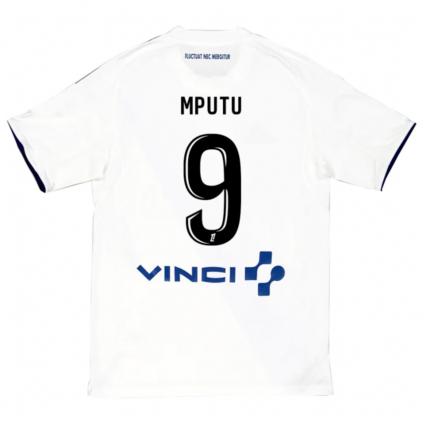 גברים Obed Mputu #9 לבן כחול הרחק ג'רזי 2025/26 חולצה קצרה