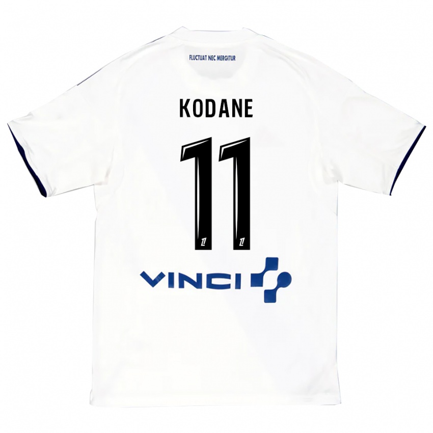גברים Lionel Kodane #11 לבן כחול הרחק ג'רזי 2025/26 חולצה קצרה