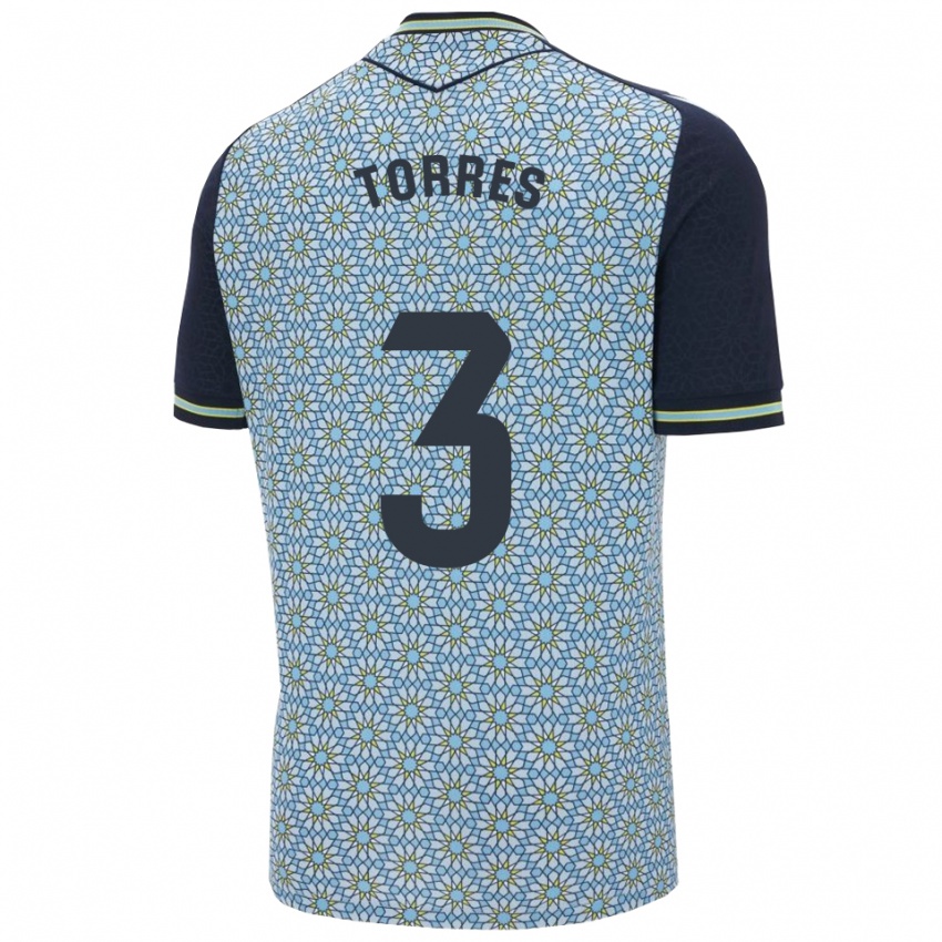 גברים Alejandro Torres #3 כחול נייבי הרחק ג'רזי 2025/26 חולצה קצרה