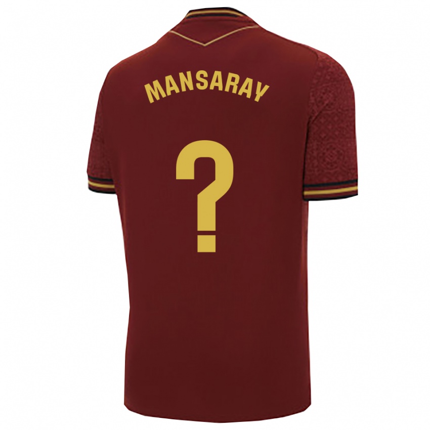 גברים Hamza Mansaray #0 בורדו זהב הרחק ג'רזי 2025/26 חולצה קצרה