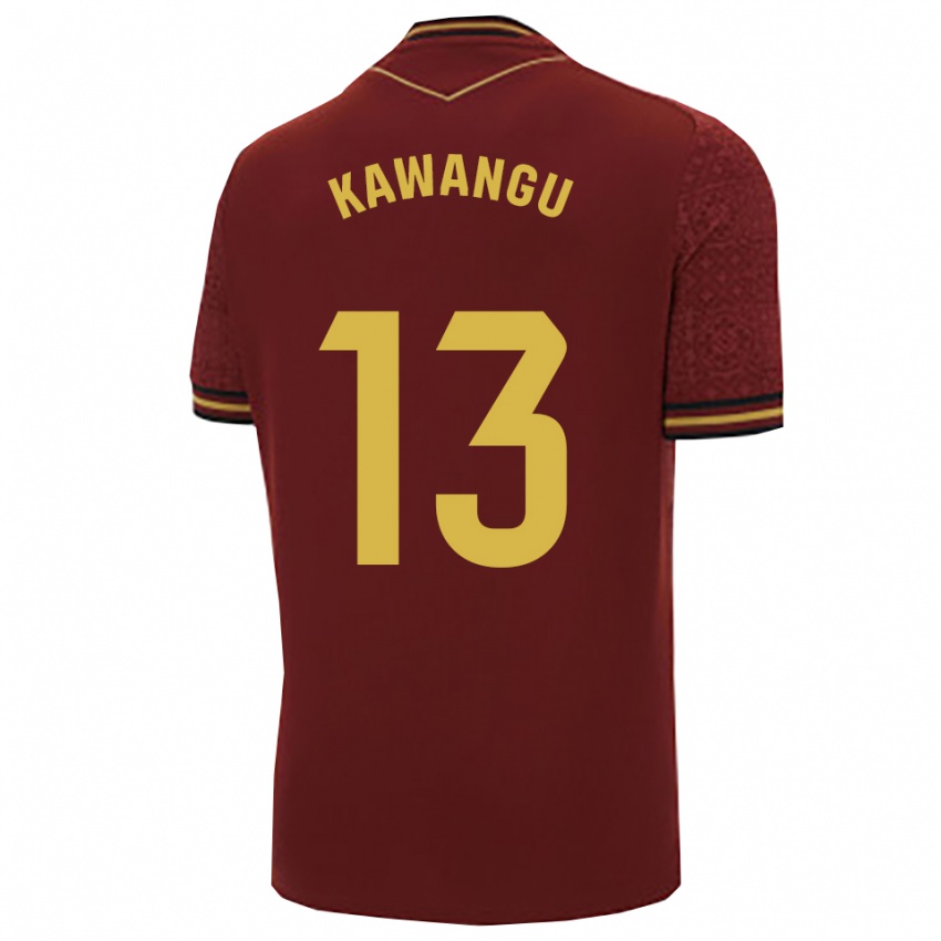 גברים Mbemba Kawangu #13 בורדו זהב הרחק ג'רזי 2025/26 חולצה קצרה
