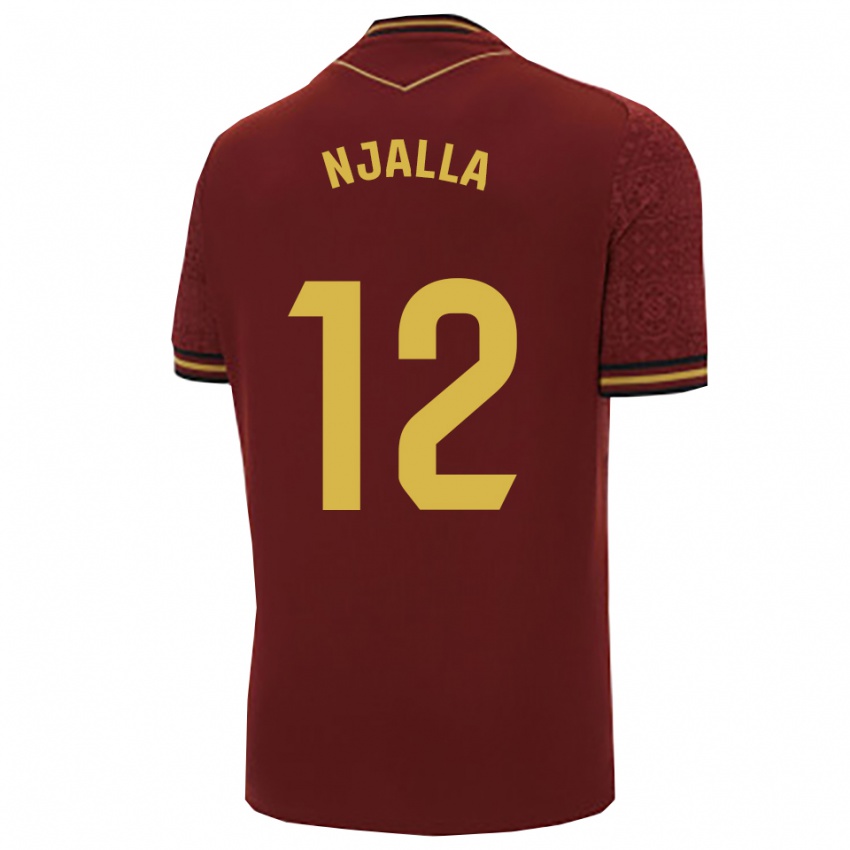 גברים Nico Njalla #12 בורדו זהב הרחק ג'רזי 2025/26 חולצה קצרה