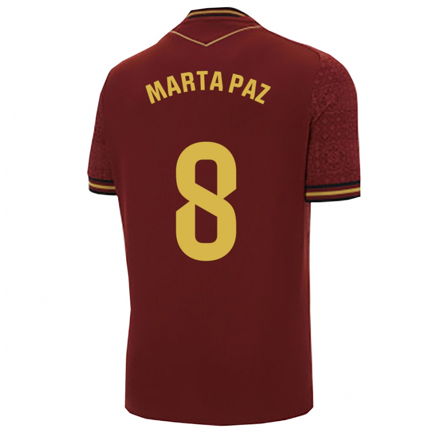 גברים מרתה מילאגרוס פז קרוז #8 בורדו זהב הרחק ג'רזי 2025/26 חולצה קצרה