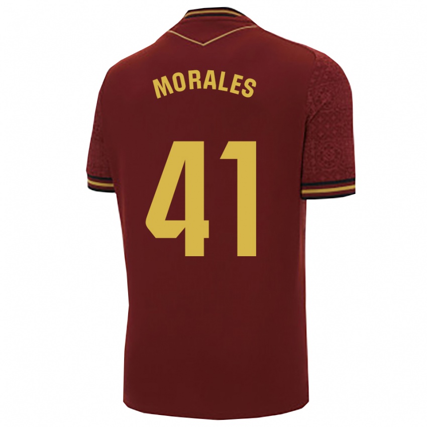 גברים Luis Morales #41 בורדו זהב הרחק ג'רזי 2025/26 חולצה קצרה