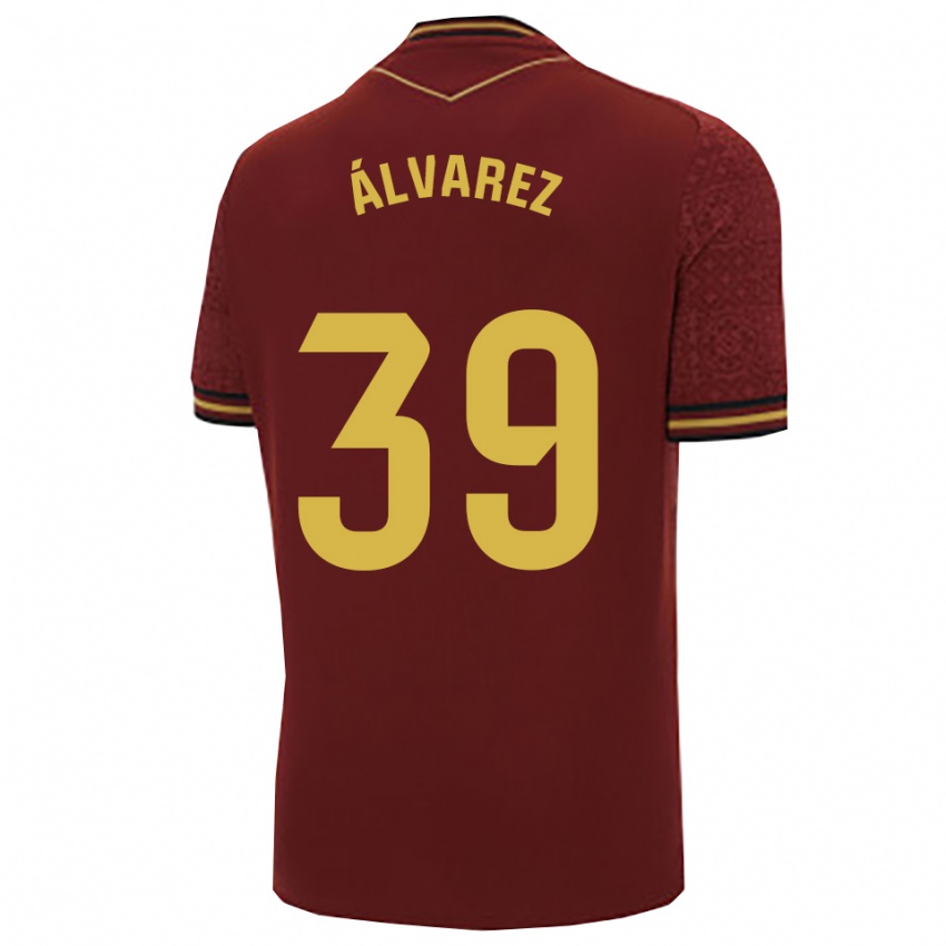 גברים Ismael Álvarez #39 בורדו זהב הרחק ג'רזי 2025/26 חולצה קצרה