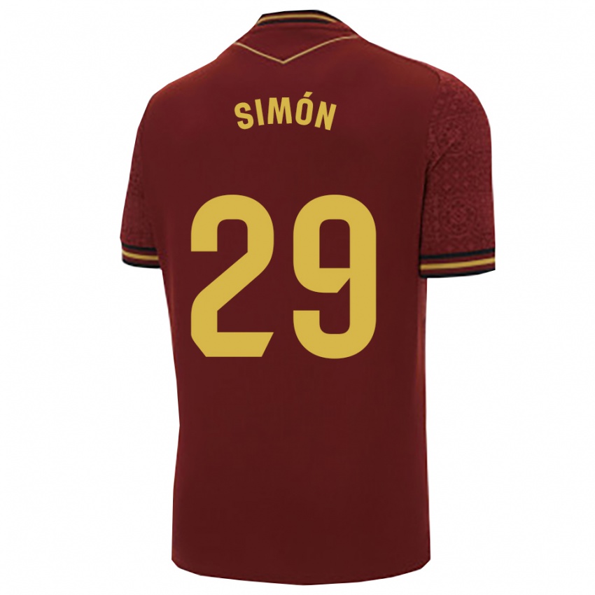 גברים Luis Simón #29 בורדו זהב הרחק ג'רזי 2025/26 חולצה קצרה