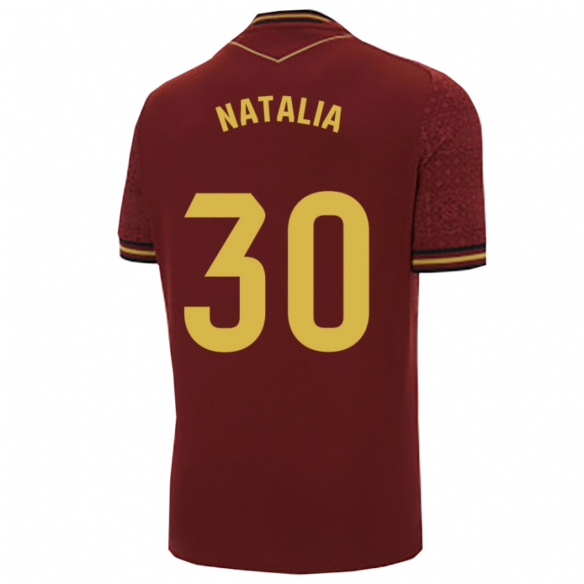 גברים Natalia Ramírez Chacón #30 בורדו זהב הרחק ג'רזי 2025/26 חולצה קצרה