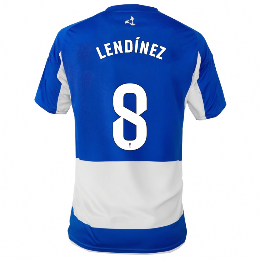 גברים Juanma Lendínez #8 כחול לבן הרחק ג'רזי 2025/26 חולצה קצרה