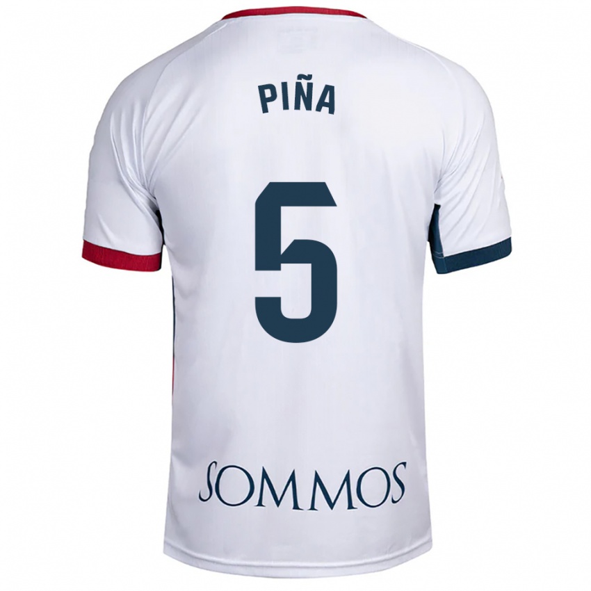 גברים Piña #5 לבן אדום הרחק ג'רזי 2025/26 חולצה קצרה