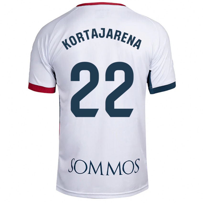 גברים Iker Kortajarena #22 לבן אדום הרחק ג'רזי 2025/26 חולצה קצרה