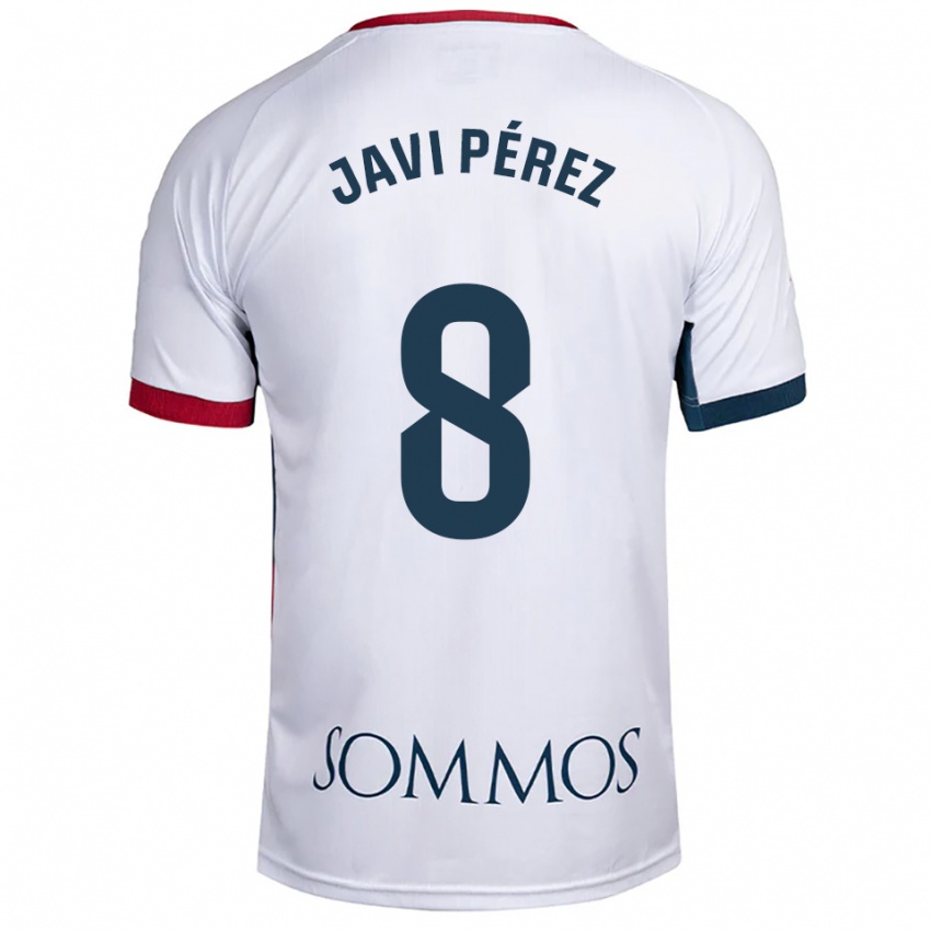 גברים Javi Pérez #8 לבן אדום הרחק ג'רזי 2025/26 חולצה קצרה