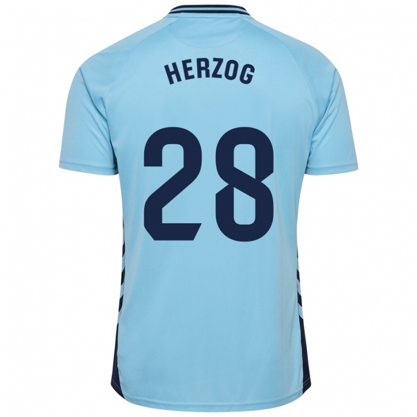 גברים חואנמה הרצוג #28 תכלת הרחק ג'רזי 2025/26 חולצה קצרה