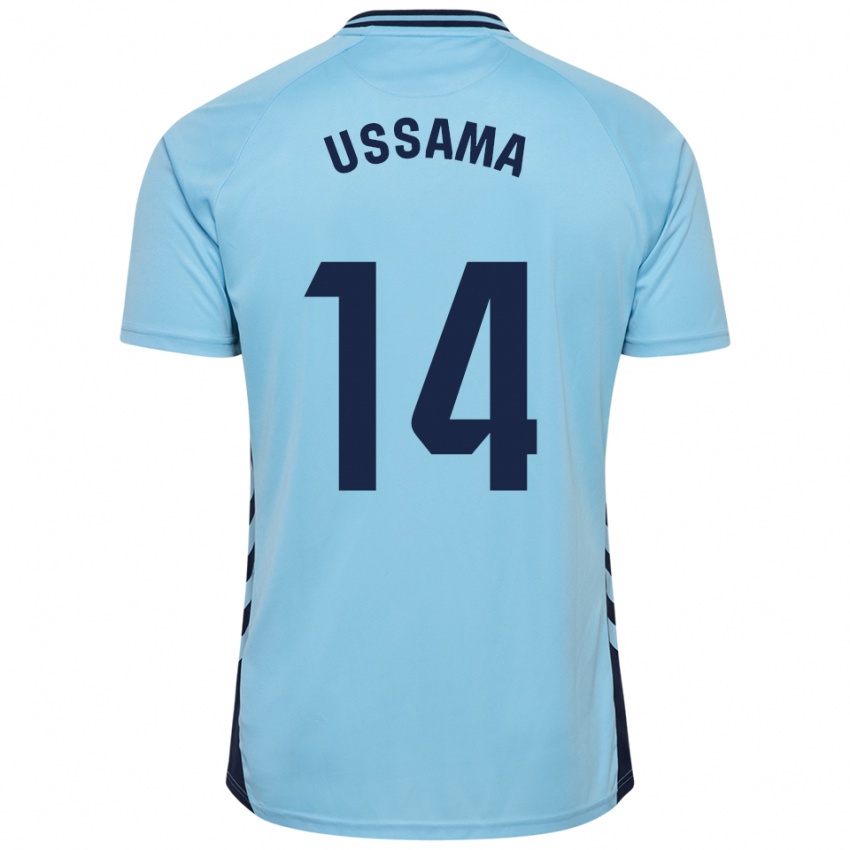 גברים Ussama #14 תכלת הרחק ג'רזי 2025/26 חולצה קצרה