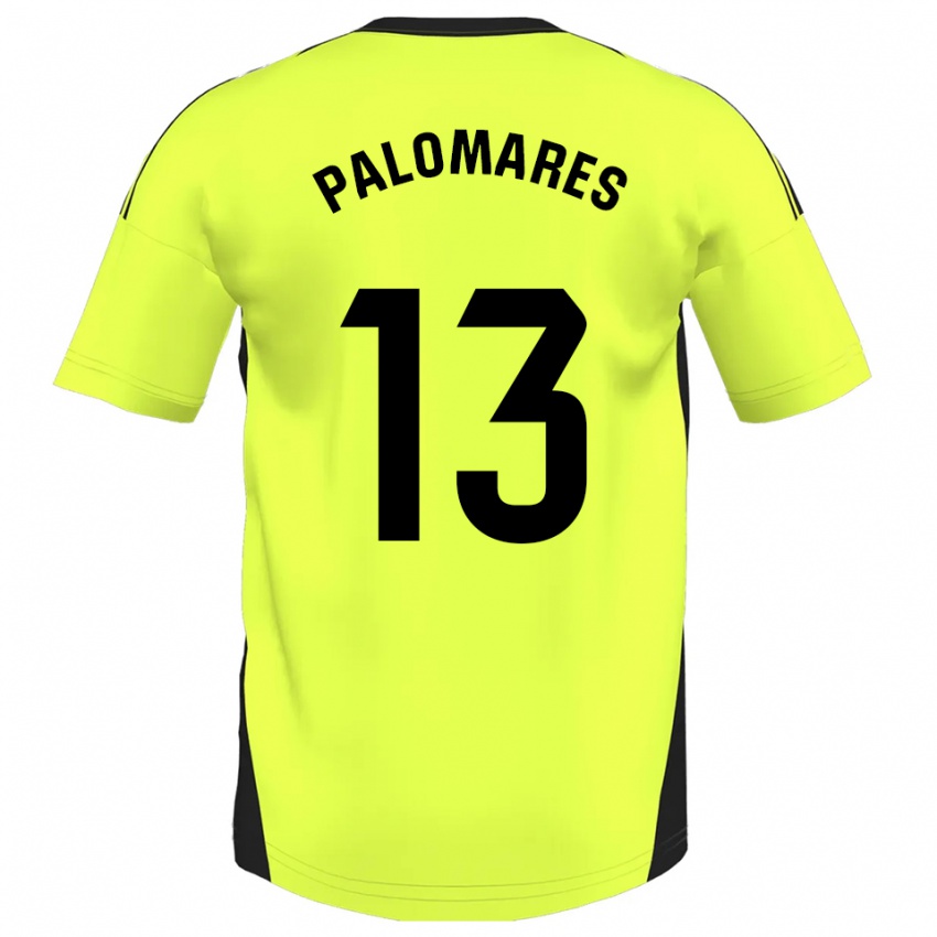 גברים Juanpa Palomares #13 צהוב פלואורסצנטי הרחק ג'רזי 2025/26 חולצה קצרה