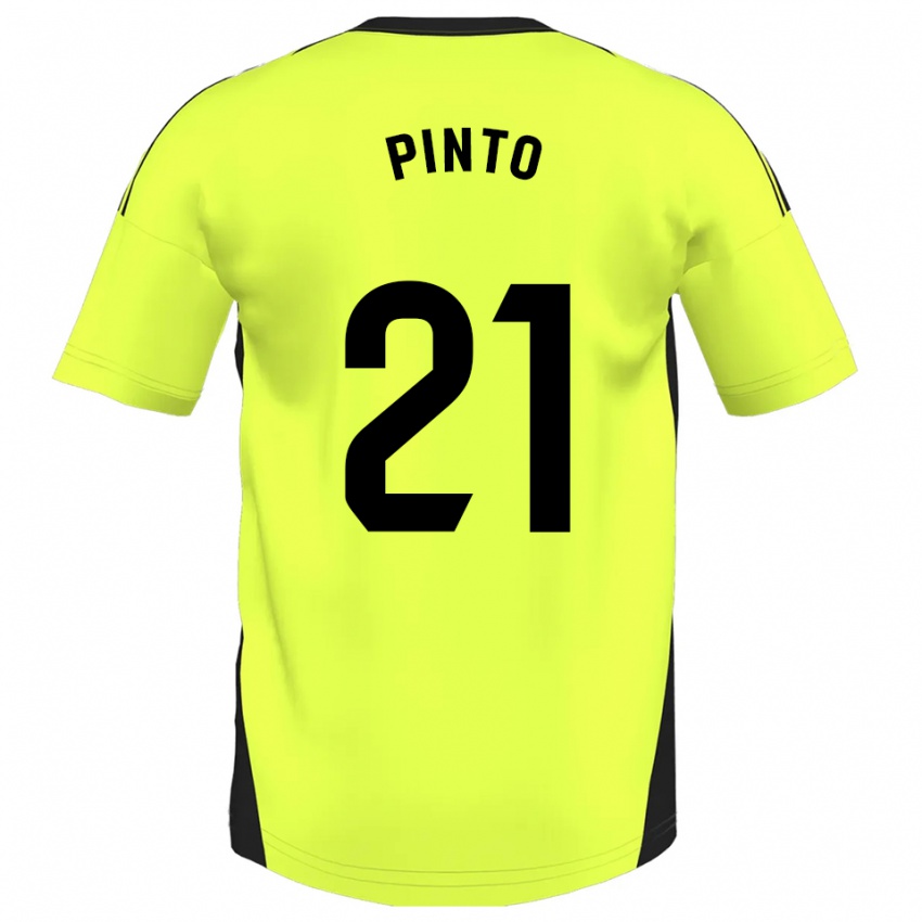 גברים Yidne Pinto #21 צהוב פלואורסצנטי הרחק ג'רזי 2025/26 חולצה קצרה