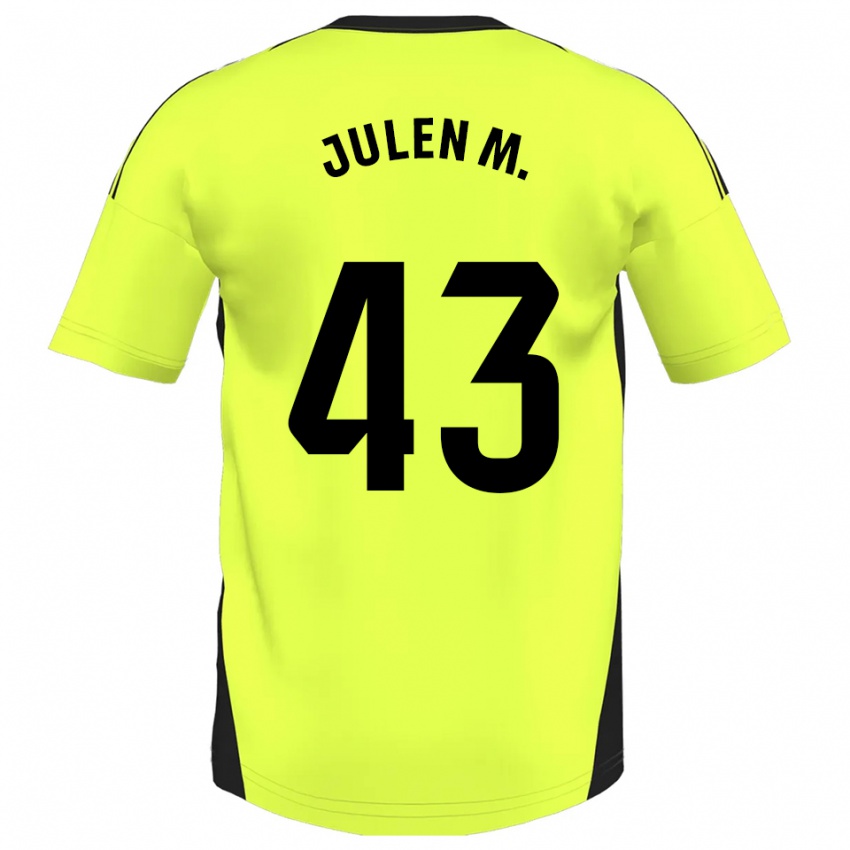 גברים Julen Martínez #43 צהוב פלואורסצנטי הרחק ג'רזי 2025/26 חולצה קצרה