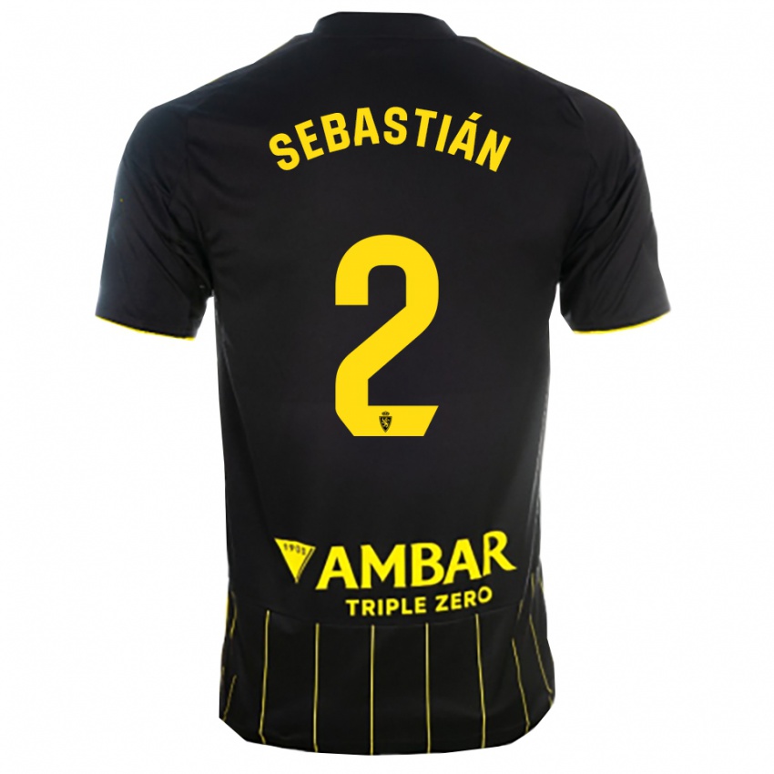 גברים Juan Sebastián #2 שחור צהוב הרחק ג'רזי 2025/26 חולצה קצרה