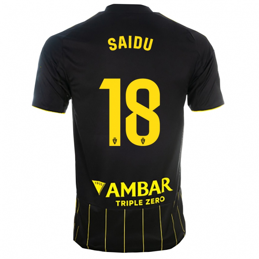 גברים יוסף סעידו #18 שחור צהוב הרחק ג'רזי 2025/26 חולצה קצרה